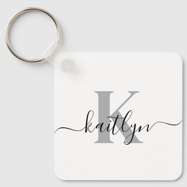Elegant Mit Monogramm Schlüsselanhänger (Vorderseite)