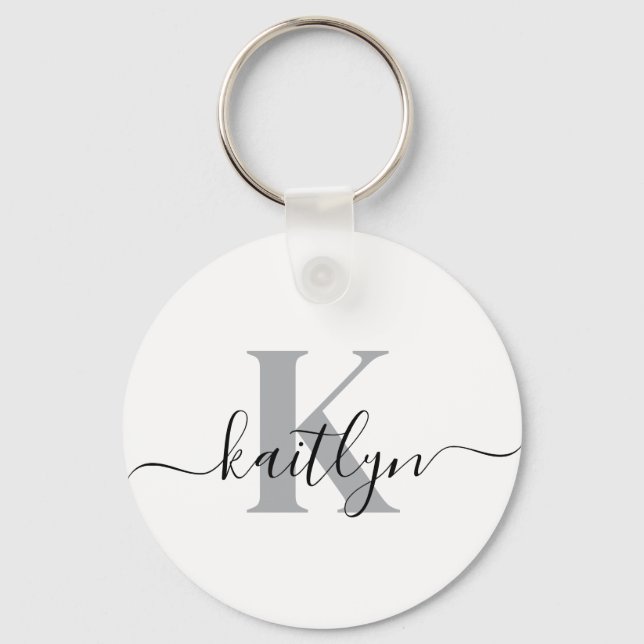 Elegant Mit Monogramm Schlüsselanhänger (Vorderseite)