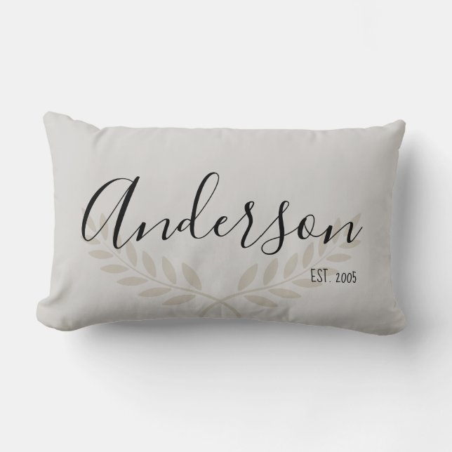 Elegant mit Personalisieren Familienname und Test. Lendenkissen (Vorderseite)