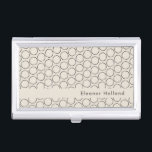 Elegant Mitte des Jahrhunderts Mod Tan Muster Pers Visitenkarten Dose<br><div class="desc">Elegante Mid Century Moderne,  Personalisierte Visitenkarte</div>