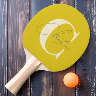 Elegant Mitte des Jahrhunderts Moderne Monogram Da Tischtennis Schläger