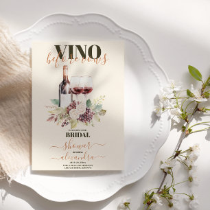 Elegant Moden Vino Before Vows Brautparty Einladung