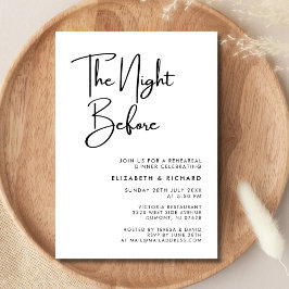 Elegant & modern Abends vor der Probe Einladung