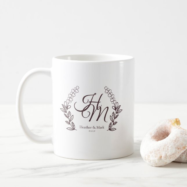 Elegant, Modern, and Minimalist Twigs Design Kaffeetasse (Mit Donut)