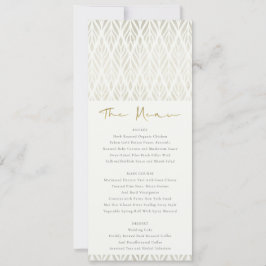 ELEGANT MODERN ART DECO WHITE SILVER WEDD MENU EINLADUNG