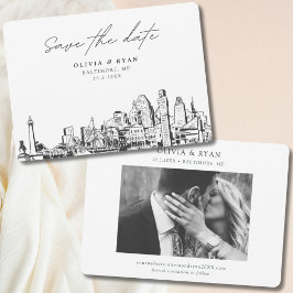 Elegant Modern Baltimore Save the Date Einladung