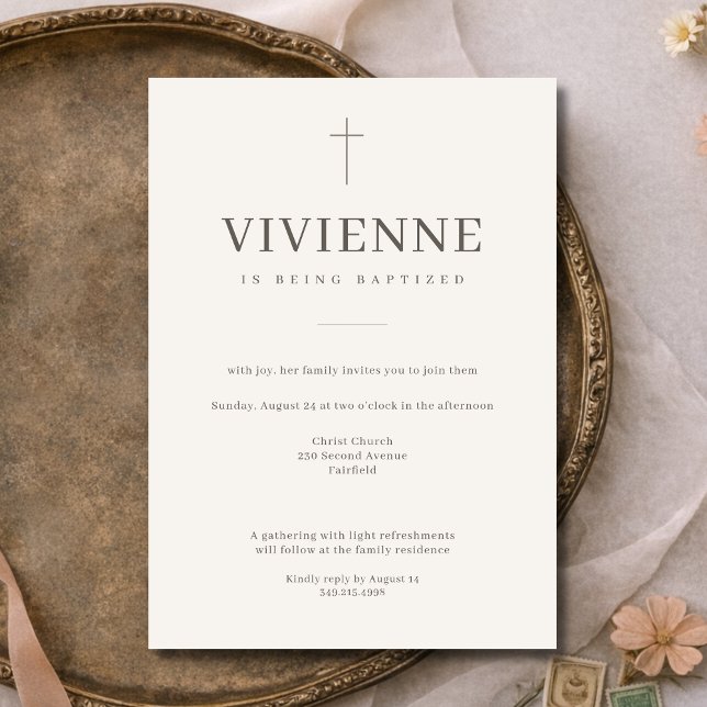Elegant Modern Baptism Einladung (Von Creator hochgeladen)