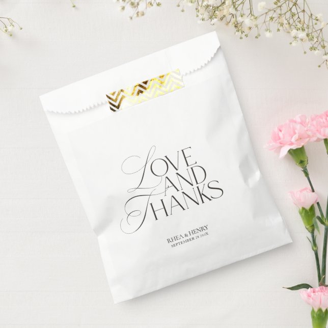 Elegant Modern Black & White Wedding Welcome  Geschenktütchen (Versiegelt)