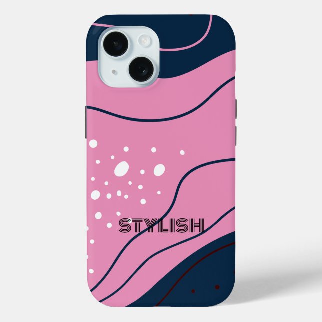 Elegant & modern blau & weiß Case-Mate iPhone hülle (Rückseite)