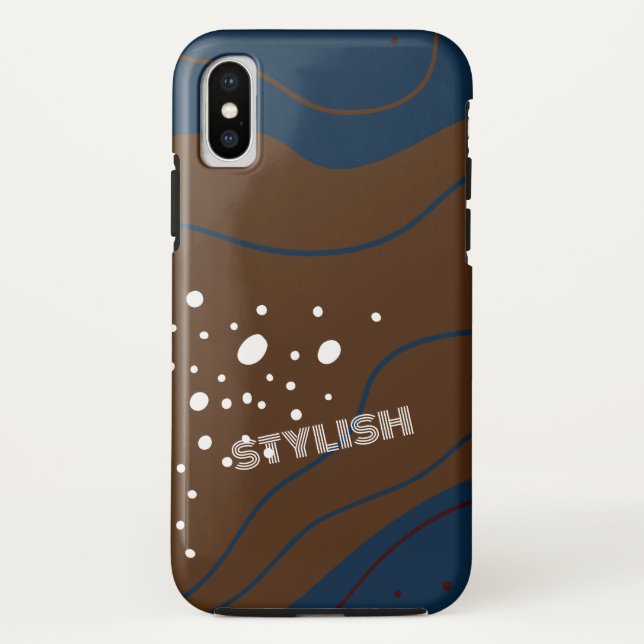 Elegant & modern blau & weiß Case-Mate iPhone hülle (Rückseite)