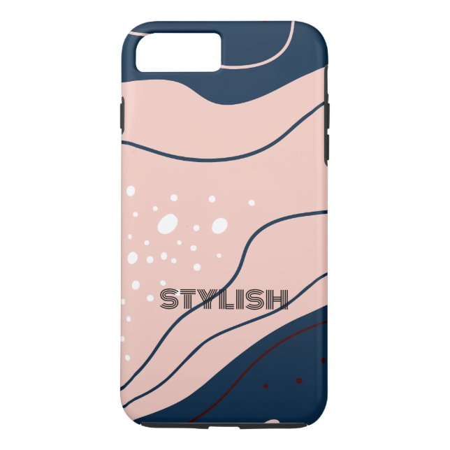 Elegant & modern blau & weiß Case-Mate iPhone hülle (Rückseite)