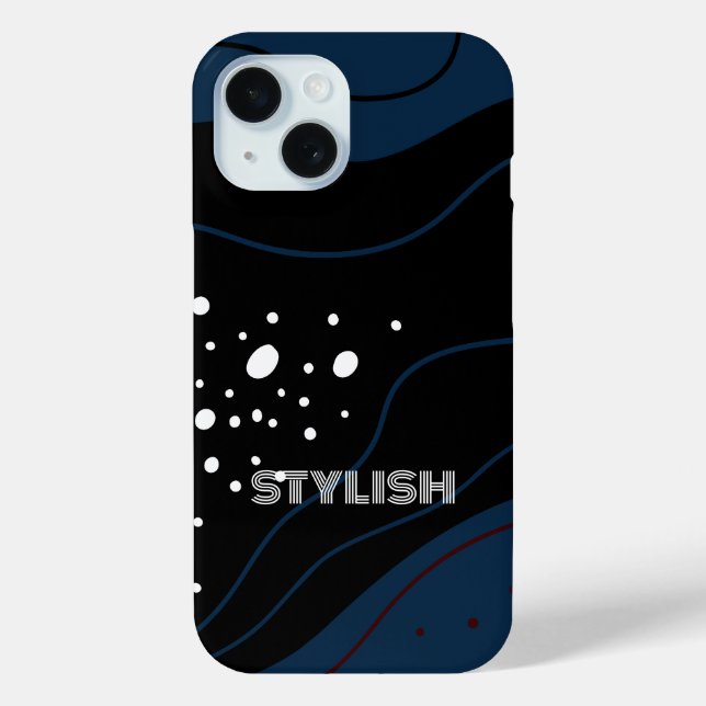 Elegant & modern blau & weiß Case-Mate iPhone hülle (Rückseite)