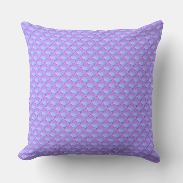 Elegant Modern Blue & Violet Mermaid Kissen (Vorderseite)