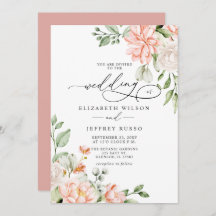 Elegant Modern Blush White Floral Wedding