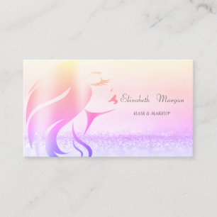 Elegant Modern Bokeh Ombre Girl Silhouette Visitenkarte