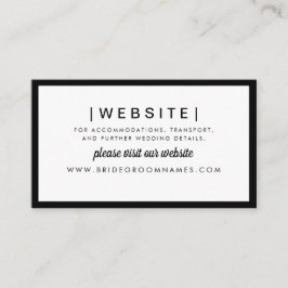 Elegant Modern Bold Black Stylish Wedding Website Begleitkarte