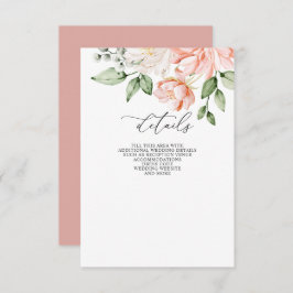 Elegant Modern Botanical Blush Floral Wedding Begleitkarte
