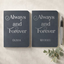 Elegant Modern Bride Groom Wedding Vows Book