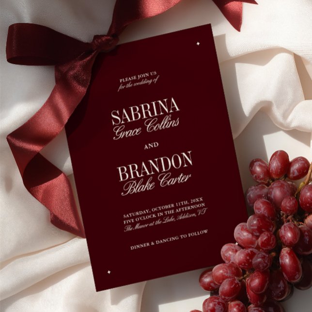 Elegant Modern Burgundy & Ivory Formal Wedding Einladung (Elegant Modern Burgundy & Ivory Formal Wedding Invitation)
