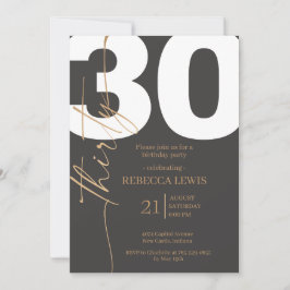 Elegant Modern Calligraphy 30 Adult Birthday Einladung