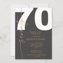 Elegant Modern Calligraphy 70th Adult Birthday Einladung