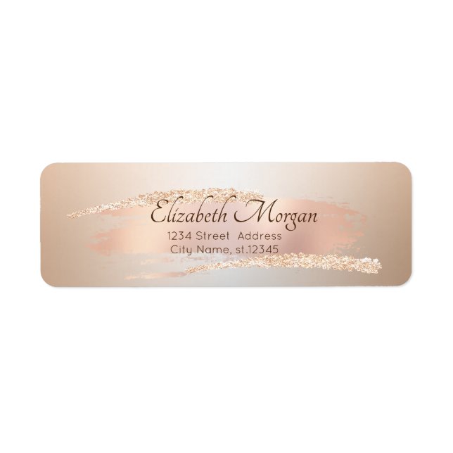 Elegant Modern,Chic Roségold-Pinselstrich (Vorne)