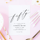 Elegant Modern Chic Script 50. Geburtstag Einladung<br><div class="desc">Elegant Modernes Chic Script 50. Geburtstagseinladung</div>