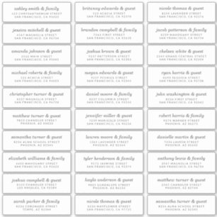 Elegant Modern Chic Wedding Guest Names Adresse Aufkleber