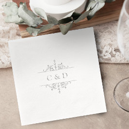 Elegant modern classic vintage wedding monogram servietten mit folie