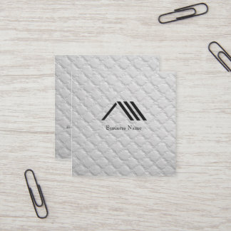 Elegant Modern Classy Logo Ivory White Quadratische Visitenkarte