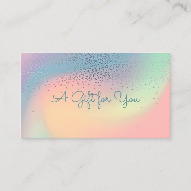 Elegant Modern Confetti Chic Holographic Rabattkarte (Vorderseite)