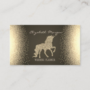 Elegant Modern Confetti Glitzer Unicorn Visitenkarte