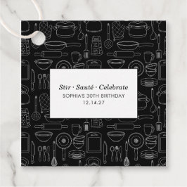 Elegant Modern Cooking Party Chef Birthday Party Geschenkanhänger