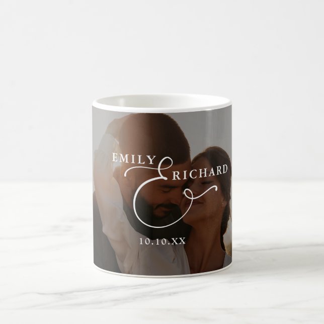 Elegant Modern Couple Photo Kaffeetasse (Mittel)