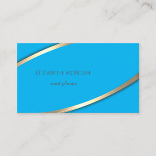 Elegant  Modern  Einfach  Blau,Gold Streifen Visitenkarte