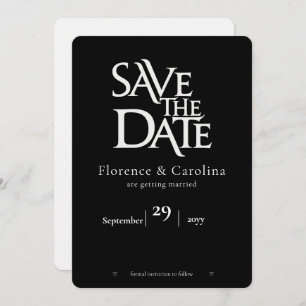 Elegant Modern einfach Schwarz & Weiß Save The Date