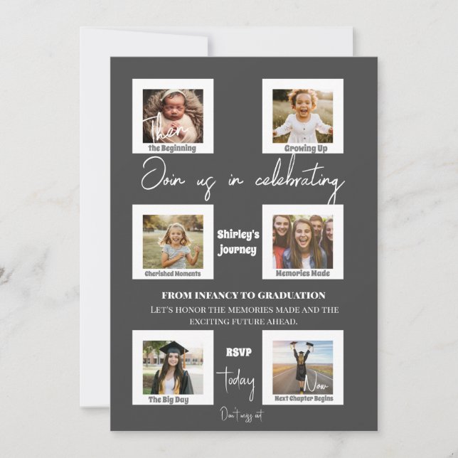 Elegant Modern Foto Class of 2024 Abschluss Einladung (Vorderseite)