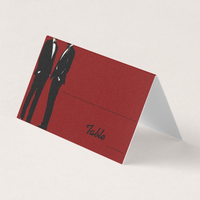 Elegant Modern Gay Men Wedding Rainbow Place Cards (Vorderseite)