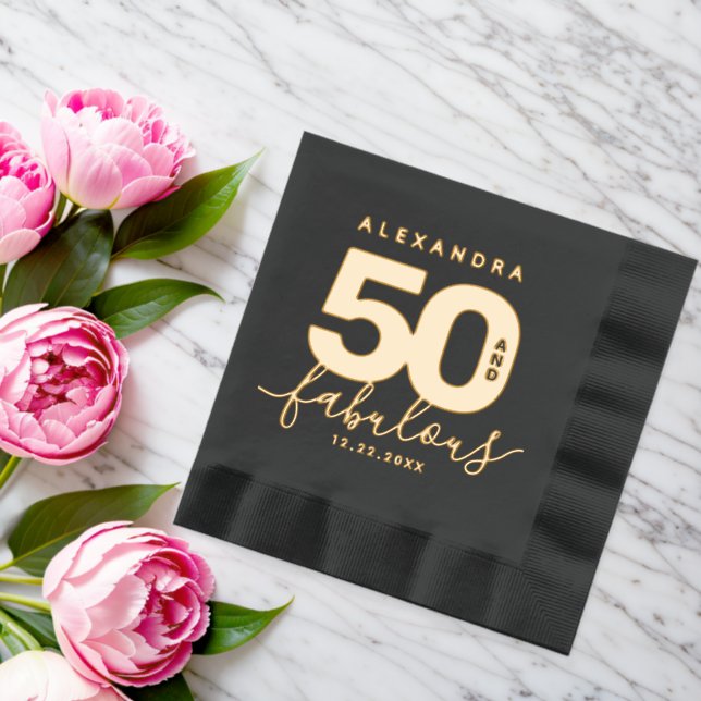 Elegant Modern Girly 50 und fabelhaft Servietten Mit Folie (Insitu (Hochzeit))