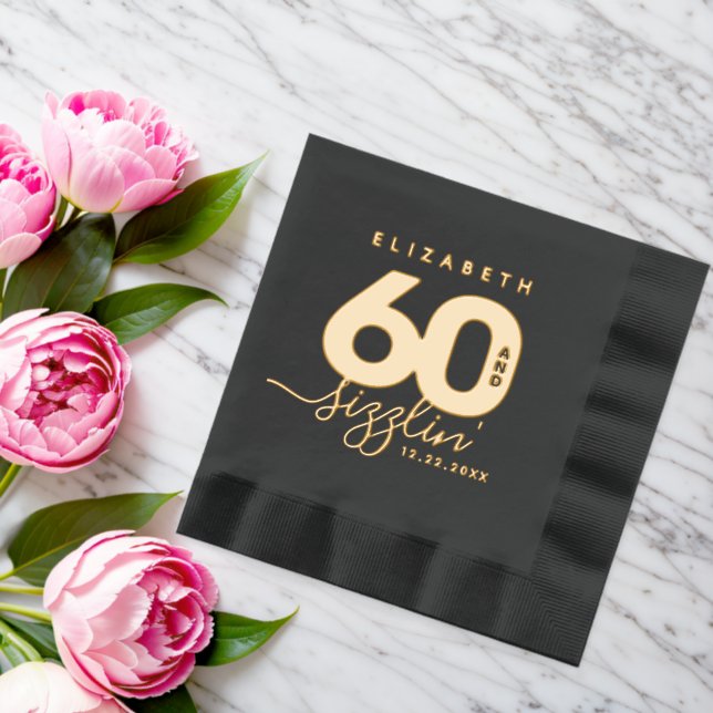 Elegant Modern Girly 60 und Sizzlin' Servietten Mit Folie (Insitu (Hochzeit))
