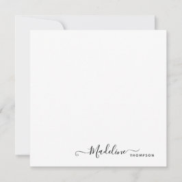 Elegant Modern Girly Script Black Mitteilungskarte