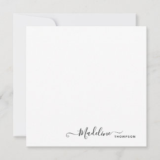 Elegant Modern Girly Script Black Mitteilungskarte