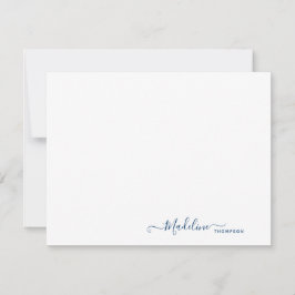 Elegant Modern Girly Script Navy Blue Mitteilungskarte