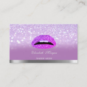 Elegant Modern, Glitter Bokeh Ombre Lippen Visitenkarte