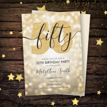 Elegant Modern Gold 50. Geburtstagsparty