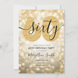 Elegant Modern Gold 60. Geburtstagsparty Einladung