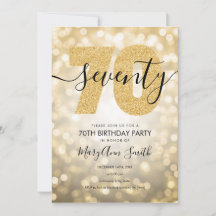 Elegant Modern Gold 70. Geburtstagsparty 