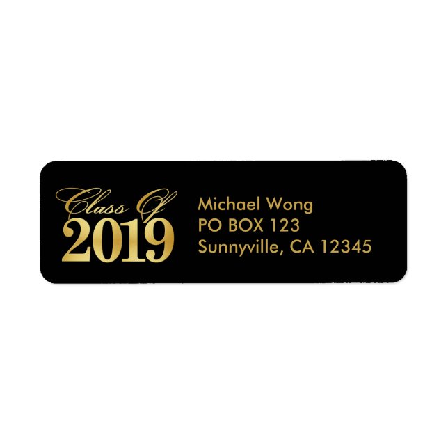 Elegant & Modern Gold Class of 2019 Abschluss (Vorne)