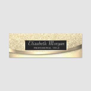 Elegant modern, Gold Glitter Bokeh Ombre, Rahmen Namensschild