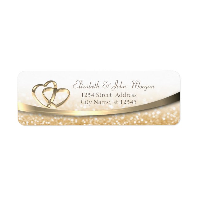 Elegant Modern Gold Glittery Bokeh,Hearts Rings (Vorne)